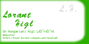 lorant higl business card